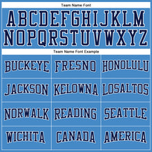 Load image into Gallery viewer, Custom Powder Blue Navy-White Long Sleeve Performance T-Shirt