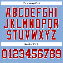 Load image into Gallery viewer, Custom Light Blue Red-White Long Sleeve Performance T-Shirt