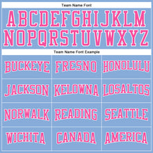 Load image into Gallery viewer, Custom Light Blue Pink-White Long Sleeve Performance T-Shirt