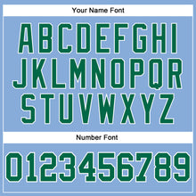 Load image into Gallery viewer, Custom Light Blue Kelly Green-White Long Sleeve Performance T-Shirt