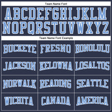 Load image into Gallery viewer, Custom Navy Light Blue-White Long Sleeve Performance Salute To Service T-Shirt