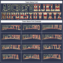 Load image into Gallery viewer, Custom Navy Vintage USA Flag Cream-Crimson Long Sleeve Performance Salute To Service T-Shirt