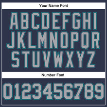 Load image into Gallery viewer, Custom Navy Gray-Aqua Long Sleeve Performance Salute To Service T-Shirt