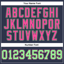 Load image into Gallery viewer, Custom Navy Pea Green-Pink Long Sleeve Performance Salute To Service T-Shirt