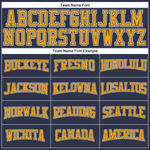 Load image into Gallery viewer, Custom Navy Gold-White Long Sleeve Performance Salute To Service T-Shirt