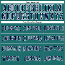 Load image into Gallery viewer, Custom Aqua Navy-White Long Sleeve Performance T-Shirt