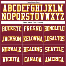 Load image into Gallery viewer, Custom Crimson White-Gold Long Sleeve Performance T-Shirt