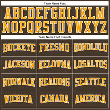 Load image into Gallery viewer, Custom Brown Gold-White Long Sleeve Performance T-Shirt