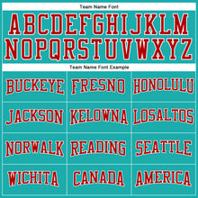 Load image into Gallery viewer, Custom Aqua Red-White Long Sleeve Performance T-Shirt