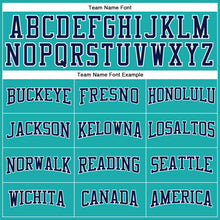 Load image into Gallery viewer, Custom Aqua Navy-White Long Sleeve Performance T-Shirt