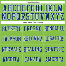 Load image into Gallery viewer, Custom Neon Green Royal-White Long Sleeve Performance T-Shirt