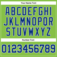 Load image into Gallery viewer, Custom Neon Green Royal-White Long Sleeve Performance T-Shirt