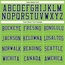 Load image into Gallery viewer, Custom Neon Green Navy-White Long Sleeve Performance T-Shirt