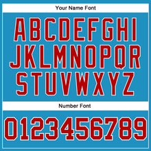 Load image into Gallery viewer, Custom Panther Blue Red-White Long Sleeve Performance T-Shirt