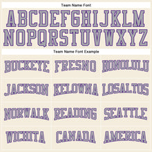 Load image into Gallery viewer, Custom Cream Gray-Purple Long Sleeve Performance T-Shirt