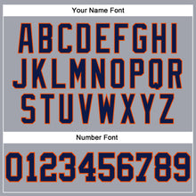 Load image into Gallery viewer, Custom Gray Navy-Orange Long Sleeve Performance T-Shirt