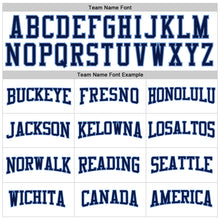 Load image into Gallery viewer, Custom White Navy-Light Blue Long Sleeve Performance T-Shirt