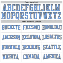 Load image into Gallery viewer, Custom White Light Blue-Steel Gray Long Sleeve Performance T-Shirt