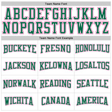 Load image into Gallery viewer, Custom White Pink-Kelly Green Long Sleeve Performance T-Shirt