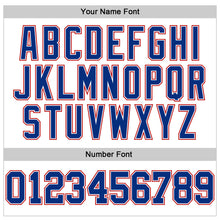 Load image into Gallery viewer, Custom White Royal-Red Long Sleeve Performance T-Shirt