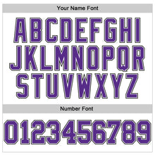 Load image into Gallery viewer, Custom White Purple-Black Long Sleeve Performance T-Shirt