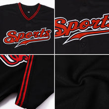 Load image into Gallery viewer, Custom Black Red-White Authentic Baseball Jersey