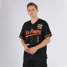 Load image into Gallery viewer, Custom Black Orange Baseball Jersey