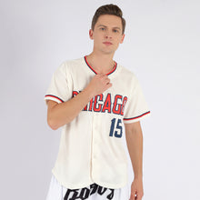 Load image into Gallery viewer, Custom Cream Red-Navy Authentic American Flag Fashion Baseball Jersey