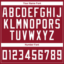 Load image into Gallery viewer, Custom Maroon White Round Neck Suit Basketball Jersey