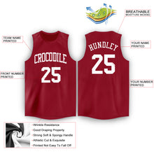 Load image into Gallery viewer, Custom Maroon White Round Neck Basketball Jersey