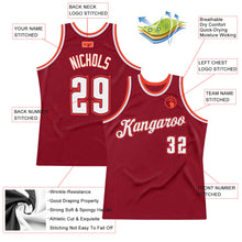Load image into Gallery viewer, Custom Maroon White-Orange Authentic Throwback Basketball Jersey
