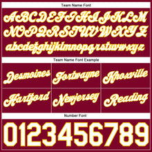 Load image into Gallery viewer, Custom Maroon White Pinstripe White-Gold Authentic Basketball Shorts