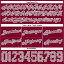 Load image into Gallery viewer, Custom Maroon White Pinstripe Gray-White Authentic Basketball Shorts