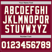 Load image into Gallery viewer, Custom Maroon White-Old Gold Authentic Throwback Basketball Jersey