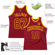 Load image into Gallery viewer, Custom Maroon Maroon-Gold Authentic Throwback Basketball Jersey