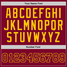 Load image into Gallery viewer, Custom Maroon Maroon-Gold Authentic Throwback Basketball Jersey