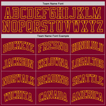 Load image into Gallery viewer, Custom Maroon Maroon-Gold Authentic Throwback Basketball Jersey