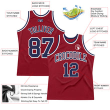 Load image into Gallery viewer, Custom Maroon Navy-White Authentic Throwback Basketball Jersey
