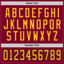 Load image into Gallery viewer, Custom Maroon Gold-Black Hockey Jersey