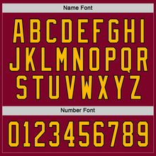 Load image into Gallery viewer, Custom Maroon Gold-Black Hockey Jersey