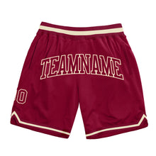 Load image into Gallery viewer, Custom Maroon Maroon-Cream Authentic Throwback Basketball Shorts