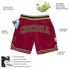 Load image into Gallery viewer, Custom Maroon Black-Old Gold Authentic Throwback Basketball Shorts
