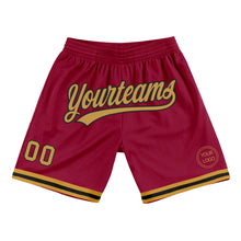 Load image into Gallery viewer, Custom Maroon Old Gold-Black Authentic Throwback Basketball Shorts