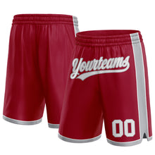Load image into Gallery viewer, Custom Maroon White-Gray Authentic Basketball Shorts