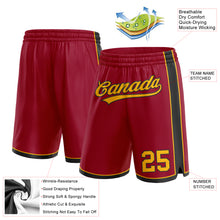 Load image into Gallery viewer, Custom Maroon Gold-Black Authentic Basketball Shorts