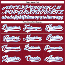 Load image into Gallery viewer, Custom Maroon White-Light Blue Hockey Lace Neck Jersey