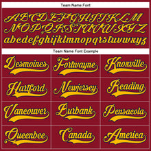 Load image into Gallery viewer, Custom Maroon Gold-Navy Hockey Lace Neck Jersey