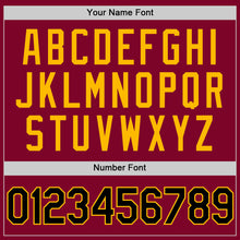 Load image into Gallery viewer, Custom Maroon Black-Gold Authentic Throwback Baseball Jersey