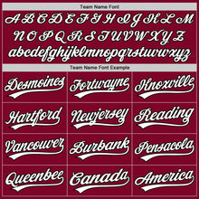 Load image into Gallery viewer, Custom Maroon White-Black Authentic Throwback Baseball Jersey