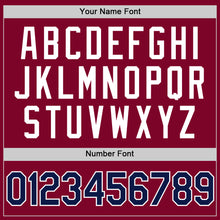 Load image into Gallery viewer, Custom Maroon Navy-White Authentic Throwback Baseball Jersey